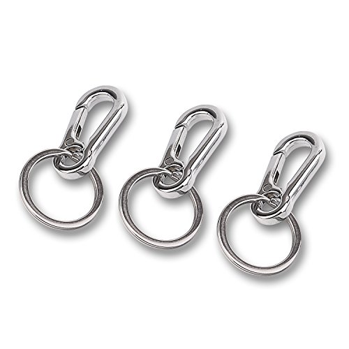 Metal Keyring Keychain Key Ring Chain Holder Organizer for Car/Key Finder, 3 Pack
