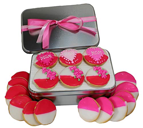 Happy Mothers Day Cookie Gift basket Decorated Gourmet Black & White Cookies Mothers Day designed in gift Tin box for Mom, Mother in law, Gourmet Food Gifts, Prime Delivery Kosher 18 Count Happy Mothers Day Cookie Gift basket Decorated Gourmet Black & White Cookies Mothers Day designed in gift Tin box for Mom, Mother in law, Gourmet Food Gifts, Prime Delivery Kosher 18 Count