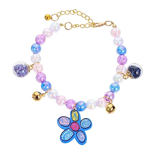 HANABASS Necklace with Pearl Elements Fashionable Dog Collar for Photo Props Costumes for Parties Special Occasions Blue