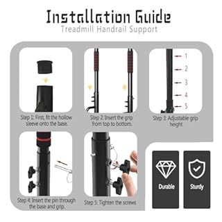 Leemeexaa Adjustable Walking Pad Handle Bar Only 25.2 Inches Wide 31.5-42.5 Inches Height Adjustable Walking Pad Handle Barequipped With Comfortable Handles Non Slip Feet Easy To Install Design (Red)