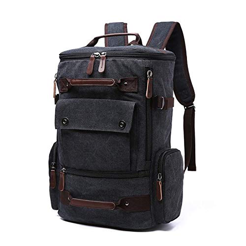 Image of Fur Jaden Black Canvas Travel Backpack (Black)