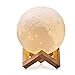 Produktbild Binwwe LED Mond Lampe mit Fernbedienung Farbige Dekoleuchte 3D Mond Kunst LED 3D-gedruckte Mondlicht tragbares Nachtlicht,Touch-Steuerung,Helligkeit dimmbar & per USB (18cm)