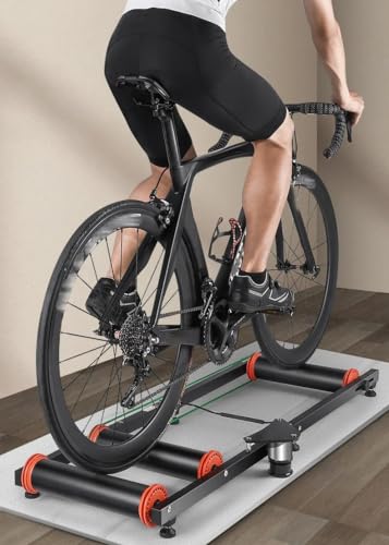 Rodillo de bicicleta para interiores, aleación de aluminio, capacidad de 150 kg, equipo de ejercicio plegable para aeróbicos