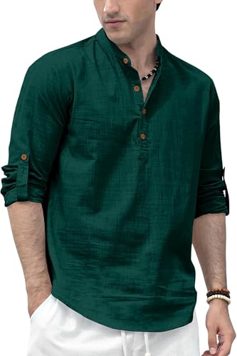Zombom Men's Solid Cotton Polyester Blend Straight Kurta Shirt, Regular Fit Full Sleeve Short Kurta Shirt