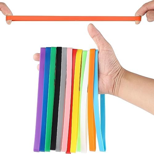 48 PCS Silicone Rubber Bands - Large Elastic Bookmark Bands, Assorted Colors