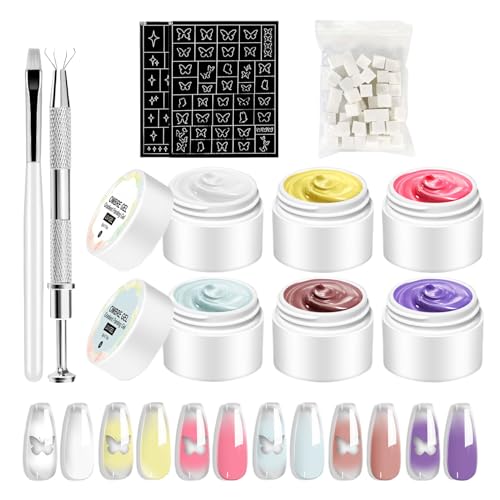 Maodom Gel para uñas, kit profesional de arte de pegamento de esmalte de uñas, kit profesional de pegamento sólido para viajes, hogar, salón, mujeres, colegas familiares principiantes