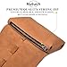 NUTUCH Leather Tech Pouch for Cables Chargers Phone | Tech Bag | Zipper Travel Accessory Pouch | Electronic Organizer Case Travel Bag (Tan)