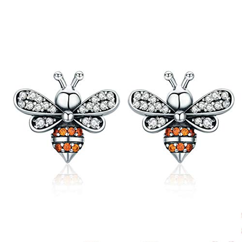 Boucles d'oreilles Bourdon en argent 925 et oxydes de zirconium transparents CMBSSTFC