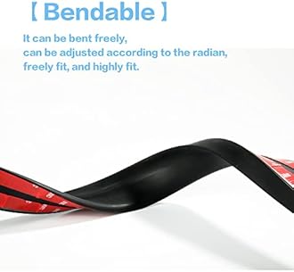 Banseko WY001 Trunk Spoiler Kit, 3D PU Rear or Sticker Strip Carbon Fiber Pattern Car Exterior Kit Punch-Free Installation (Matte Black) WY001