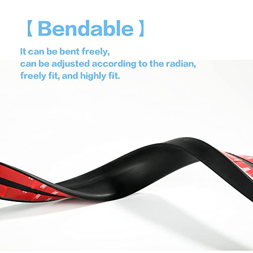 Car Trunk Spoiler Roof Lip Kit,3D Pu Rear Trunk Lip Or Roof Spoiler Sticker Bar With Carbon Fiber Pattern,Car Rear Spoiler Exterior Rear Spoiler Kit, Punch-Free Installation(Matte Black) #TOP3