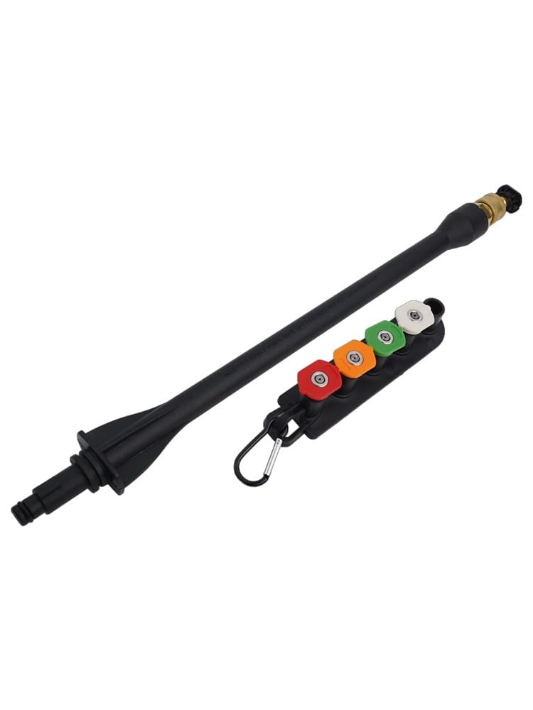 KiraKira Kit de varita de extensión de presión para lavadora con 5 puntas, adaptador de conexión rápida de 1/4 pulgadas, arandelas eléctricas de latón resistente y plástico