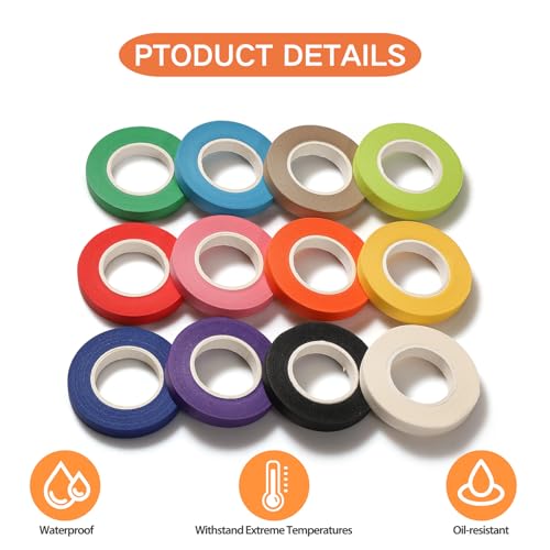 12 Roll Washi Tape, 10mm in Multiple Colors for Art Painting, DIY Scrapbooking, Walls, and Craft Decoration - Image 3