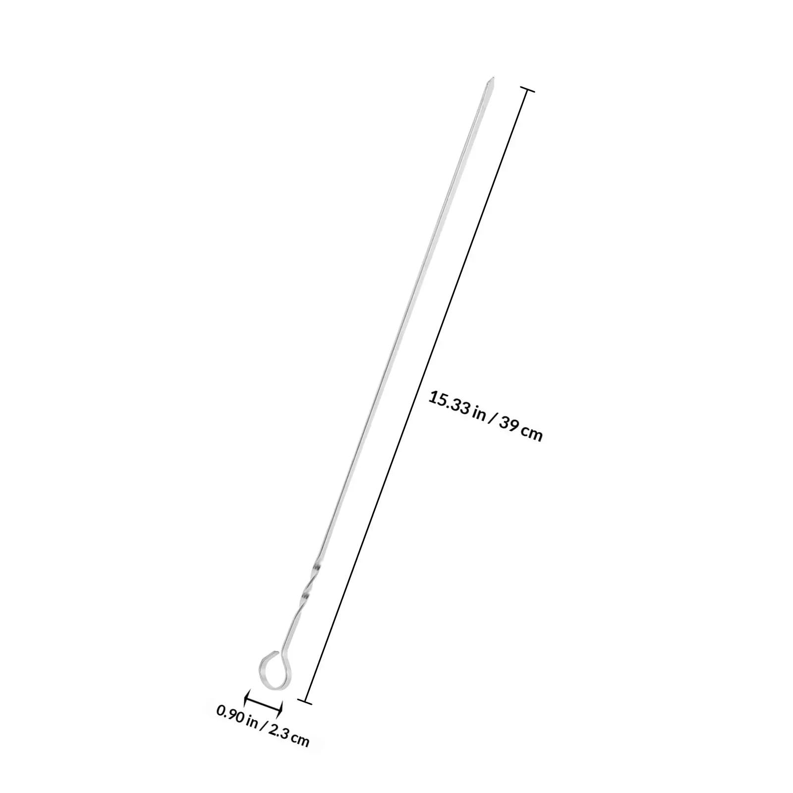 40 pz acciaio inossidabile piatto metallo barbecue spiedini design intrecciato kebob bastoncini riutilizzabili lunghi alla griglia for carne salsiccia all'aperto Per Barbecue