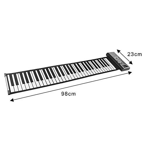 YUKM Roll Up Piano Portable Hand Roll Piano, Clavier de Piano Pliable pour Enfants et débutants (61 Touches, Argent) - Les Beatles, Paul McCartney, John Lennon, RIngo Starr, George Harrison YUKM Roll Up Piano Portable Hand Roll Piano, Clavier de Piano Pliable pour Enfants et débutants (61 Touches, Argent) – Image 3