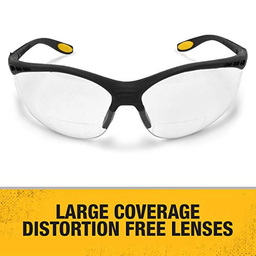 Dewalt Dpg59-110C Reinforcer Rx-Bifocal 1.0 Clear Lens High Performance Protective Safety Glasses With Rubber Temples And Protective Eyeglass Sleeve #TOP3