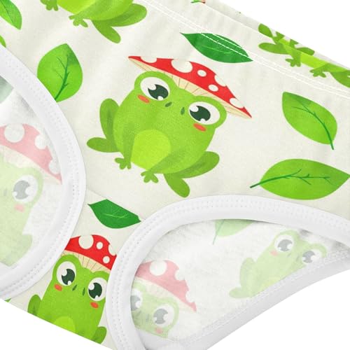 Playful Cute Green Frogs Panties for Girl Toddler Girls Underwear Cotton Funny Kids Undies Briefs 2t4