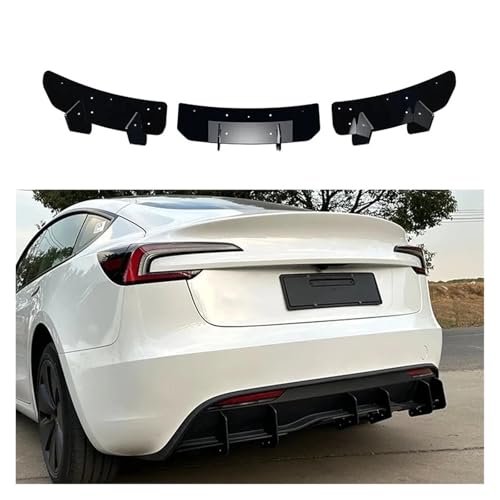 Difusor de parachoques trasero y labio protector inferior compatible con Tesla Model 3 2023+ 2