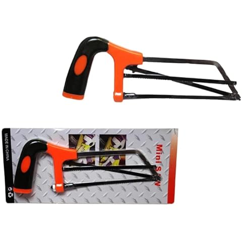 biyya® Mini Saw Heavy Duty Hacksaw and Blade for Cutting Plastic,PVC Pipe, Wood, Metal, Tile, Ceramic, Rubber Cover