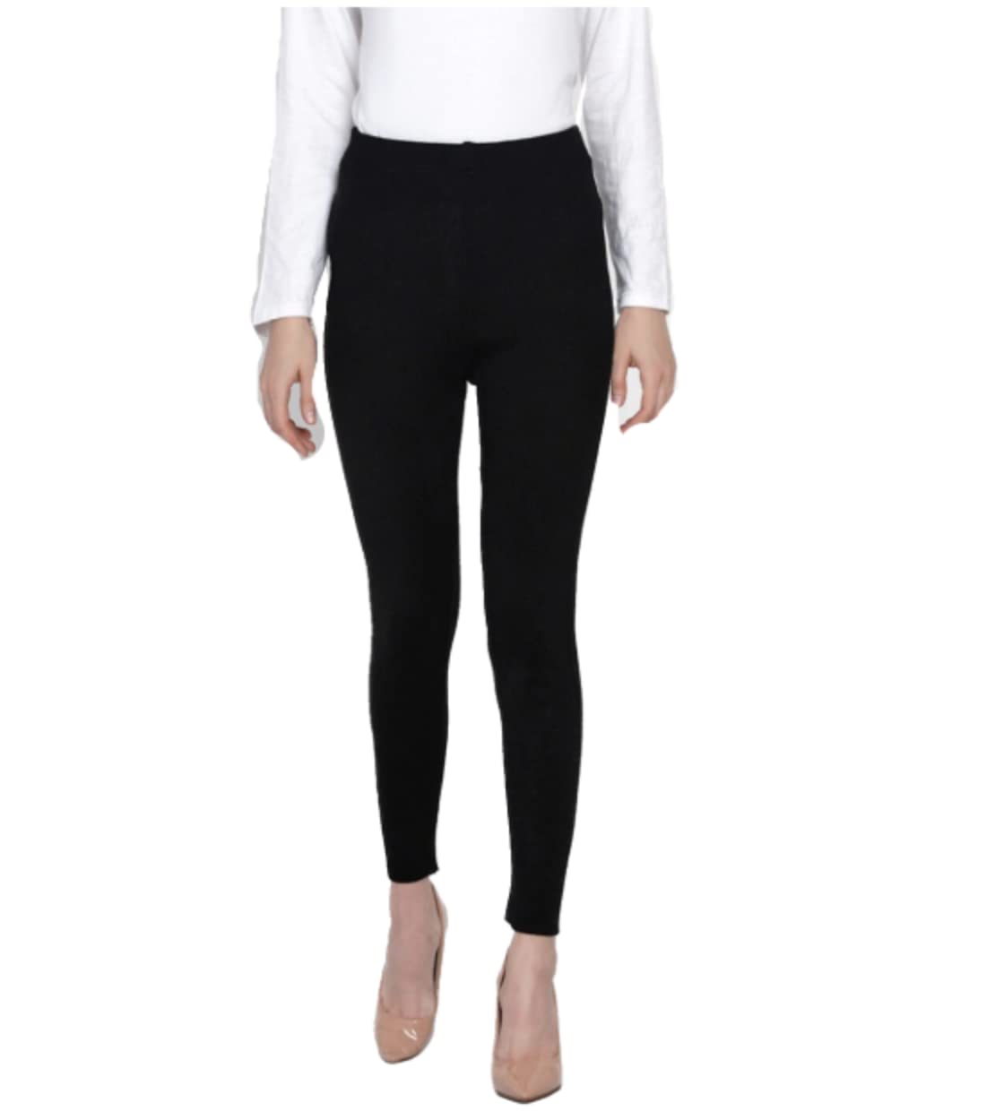 tnq Women's Winter Woolen Warm Leggings Free to Plus Size(Waist Fits Upto 30" to 40") (Black, XL)-picture-26