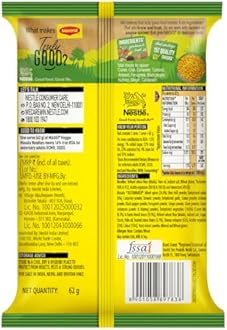 MAGGI 2-Minute Veggie Masala Instant Noodles, 62g, Pouch