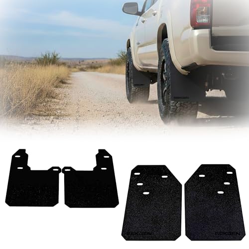 REK GEN Mud Flaps Compatible with Toyota Tacoma Gen3 (20162023) - Heavy Duty Mud Guards for Off-Road Protection - Easy Install - Durable Toyota Tacoma Accessories - USA Made (Stock Black)