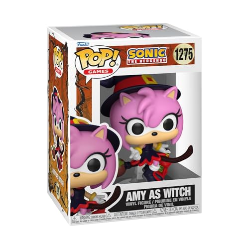 Funko Pop! Games: Sonic The Hedgehog - Amy Rose On Broom- Figura in Vinile da Collezione - Idea Regalo - Merchandising Ufficiale - Giocattoli per Bambini e Adulti - Video Games Fans