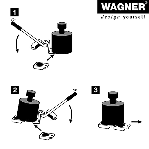 WAGNER Transportroller Transporthilfen Set 5 Teile 800 kg Tragkraft I Möbelheber I Lifter + 4 Roller I zum leichten Anheben und Verschieben von Möbel bei Transport & Umzug I Rollwagen kippsicher