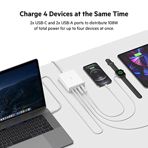 Station de charge GaN 108W Belkin 4 ports USB C et A haute performance - 5
