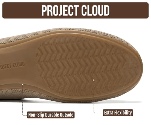 Image of Project Cloud Womens Flats Memory Foam Ballet Flats for Women (Prospect) | Memory Foam Insole and Lightweight Design - Non-Slip Sole Comfortable and Durable Womens Flats for All Occasions