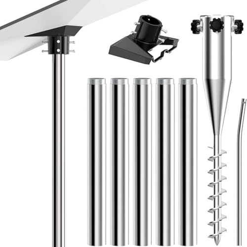 Starlink Gen 3 Ground Mount Kit – Adjustable Stainless Steel Pole System with Ground Anchor & Adapter, Outdoor Satellite Mount for Lawn, RV & Remote Installations