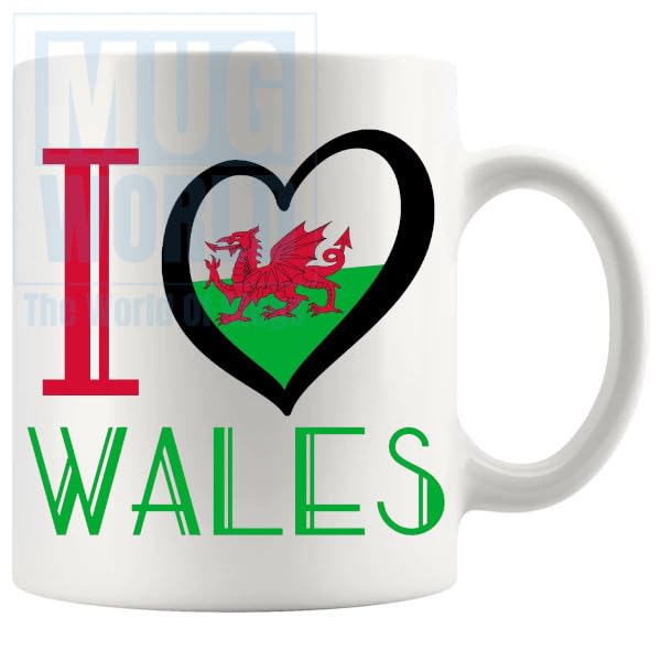 I Love Wales Mug Welsh Towns, Welsh Gifts, Wales, Favourite Places, Cymru, Ceramic, 11oz Capacity