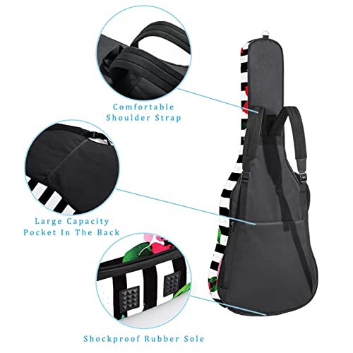 Sac de guitare acoustique abstrait coloré musical de 1 cm d’épaisseur rembourré étui de guitare étanche housse de… - Les Beatles, Paul McCartney, John Lennon, RIngo Starr, George Harrison Sac de guitare acoustique abstrait coloré musical de 1 cm d'épaisseur rembourré étui de guitare étanche housse de… – Image 4