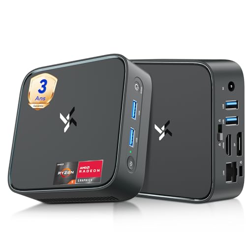 Huidun H80 Mini PC AMD Ryzen 5(Mieux Que 4300U/N150/i3-10110U),16Go RAM 512Go SSD,4K@60Hz UHD,Win-11 Pro Mini Ordinateur de Bureau avec WiFi/BT/USB 3.2,Idéal...