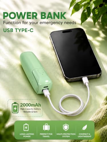 Image of EcoNour Pocket Fan, Green, Mini Handheld Personal Fan, 3-Speed Portable Cooling Fan for Travel, Office & Outdoor