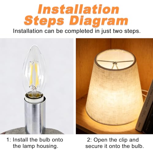 Small Clip Lamp Shades: 6 Pack Linen Fabric Lampshade, Clip-On Chandelier Lampshade, Table Lamp Shade, for Ceiling and Wall Lamps Replacement, Chandeliers Table Lamps (Beige, 90x140x130mm) - Image 6
