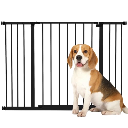 PawHut Barrera de Seguridad Extensible para Perros/Bebé 76-107x76 cm Negro