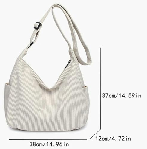 Women Casual Croduroy Crossbody Bag Large Crescent Shoulder Handbag Solid Hobo Tote Satchel Shopping Commuting4