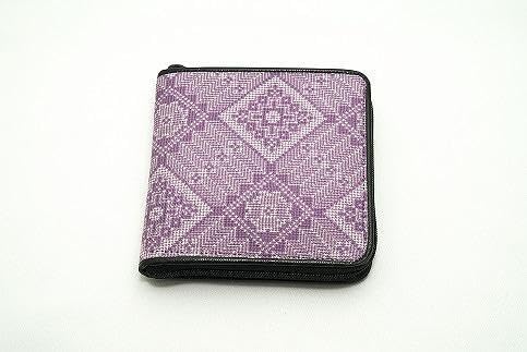 大島紬 ファスナー付き財布(龍郷 紫)