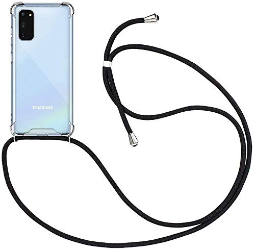 Mediatech - Cadena para teléfono móvil compatible con Samsung Galaxy A51, funda para teléfono móvil con cordón para colgar, collar para el cuello (transparente 6,5 Bumper)