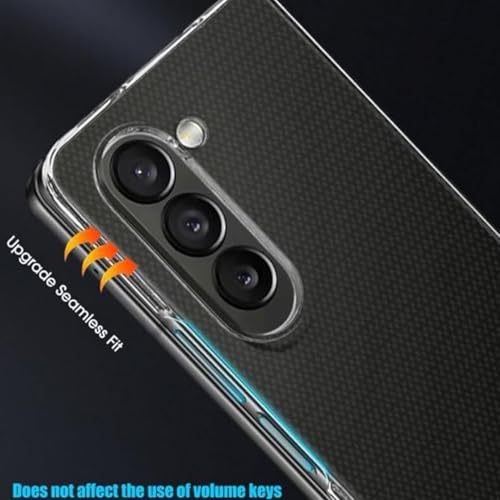 Image of TechTrendz Polycarbonate Premium Thin Transparent Hard PC with Non-Slip Grip Protective Case Cover for Samsung Galaxy Z Fold 5 / Z Fold5 5G (2022) - Clear