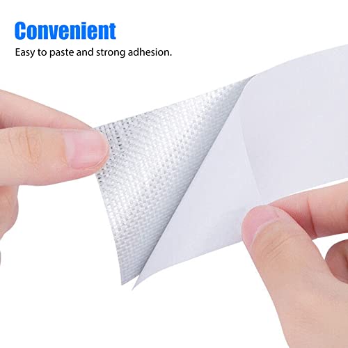 Image of Xinhan (Gold,Silver,Black) Aluminum Foil Heat Shielding Tape High Temperature Heat Reflective Adhesive Backed Tape Compatible With Car Intake Pipe Engine Bay Hoses Wires Etc (Silver, 2in x 15ft)