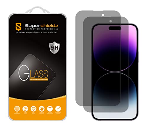 Image of Supershieldz (2 Pack) (Privacy) Anti Spy Screen Protector Designed for iPhone 14 Pro Max (6.7 inch), Tempered Glass, Anti Scratch, Bubble Free