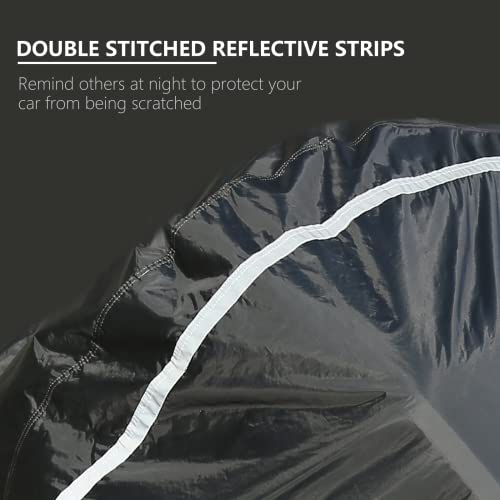 Tecoom Car Cover Waterproof All Weather, Car Covers For Automobiles With Zipper Door, Cotton Backing Car Cover, Windproof Sun Uv Hail Protector Car Cover, Universal Fit For Sedan (201"-210") #TOP7