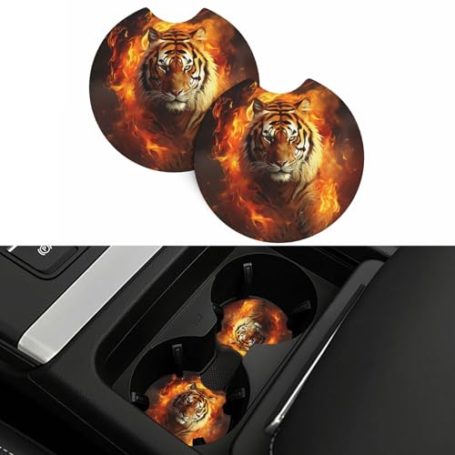 Posavasos para auto negro 2 piezas de neopreno miniatura 5