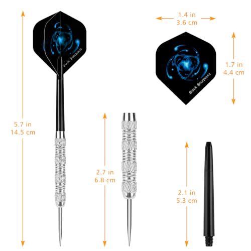 Image of Accmor Metal Tip Darts, Steel Tip Darts, 14 Grams Professional Metal Darts, Darts Metal Tip Set, Metal Darts for Dartboard