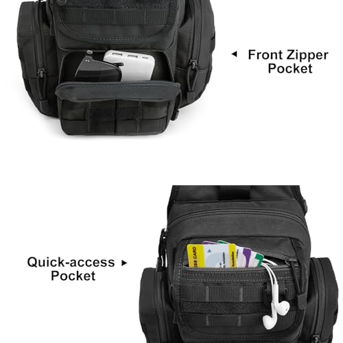 G4Free Outdoor Tactical Sling Backpack Sport Daypack Small Shoulder Crossbody Rucksack Chest Pack for Walking Bike Cycling Camping Hiking Trekking