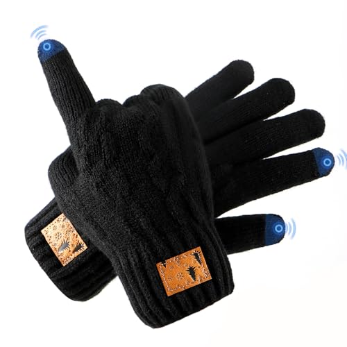 Eirnvop Winter Gloves for Men Women, Upgraded Touchscreen Gloves, Cold Weather Thermal Wool Warm...