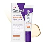 CeraVe Skin Renewing Vitamin C Eye Cream, Vitamin C, Hyaluronic Acid, Ceramides & Caffeine, Under Eye Cream For Dark Circles and Puffiness, Fragrance Free & Ophthalmologist Tested, 0.5 Fl. Oz