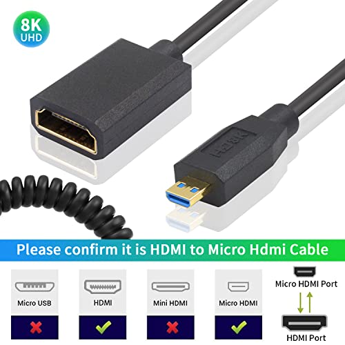 Duttek 8K 90 Degree Micro HDMI Entender Coiled Cable - Image 2