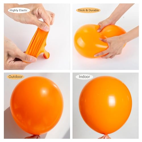 Image of 150pcs Orange Balloons Different Sizes Pack, 18 12 10 5 Inch Party Balloon Garland Arch Kit for Halloween Birthday Graduation Baby Shower Party Decorations(With 2 Ribbons)